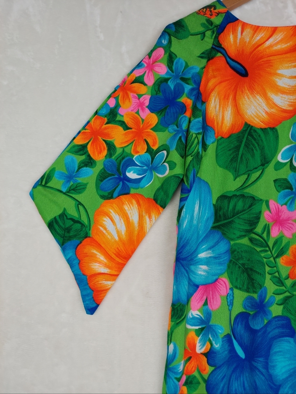 VTG 60/70s Pake Mu'u Maxi Dress POMARE M/L Neon Festival Boho Hippie Psychedelic - Picture 3 of 13